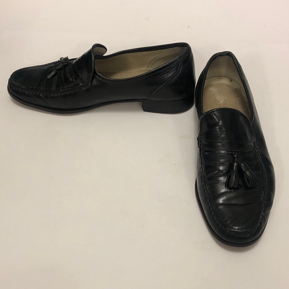 Bally 9.5W Loafer Shoe Black Leather Tassel made in Italy 🇮🇹 Excellent Condition